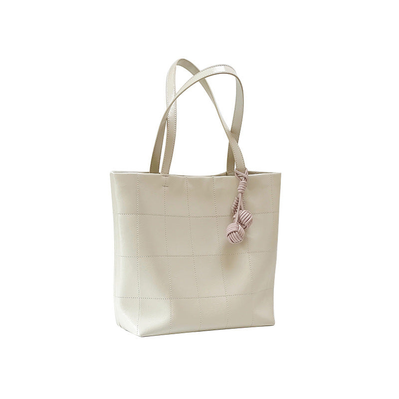 Large Capacity Oil Wax Cowhide Tote Bag for Women and Versatile Shoulder Bag for Commuting and Mothers