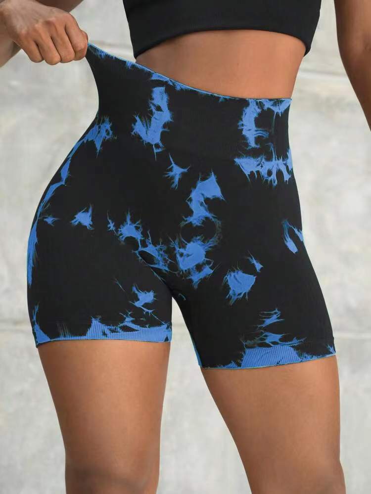 High Waisted Tie Dye Yoga Shorts for Women Breathable Moisture Wicking and Workout Leggings with Butt Lifting Design for Outdoor Fitness