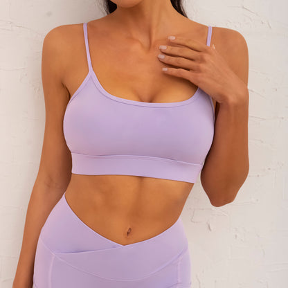 Strappy Sports Bra and Double Pocket Shorts Set for Yoga and Fitness Comfortable Breathable and Supportive Activewear for Enhanced Performance