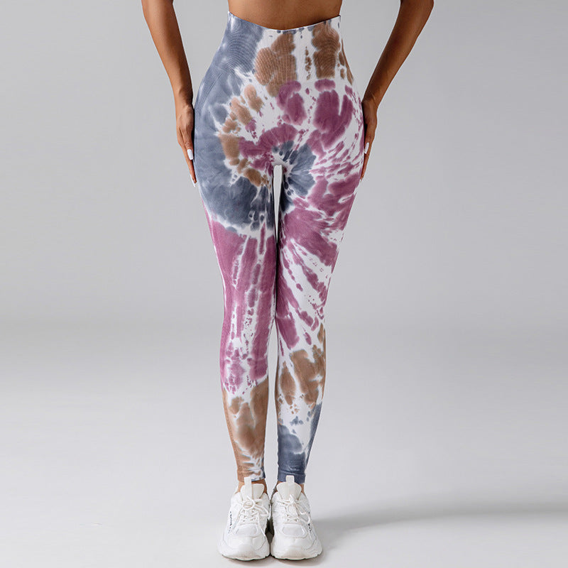 Tie Dye High Waisted Seamless Leggings for Enhanced Lift and Comfort Hand Painted Fitness and Yoga Pants for a Flattering Peachy Bottom