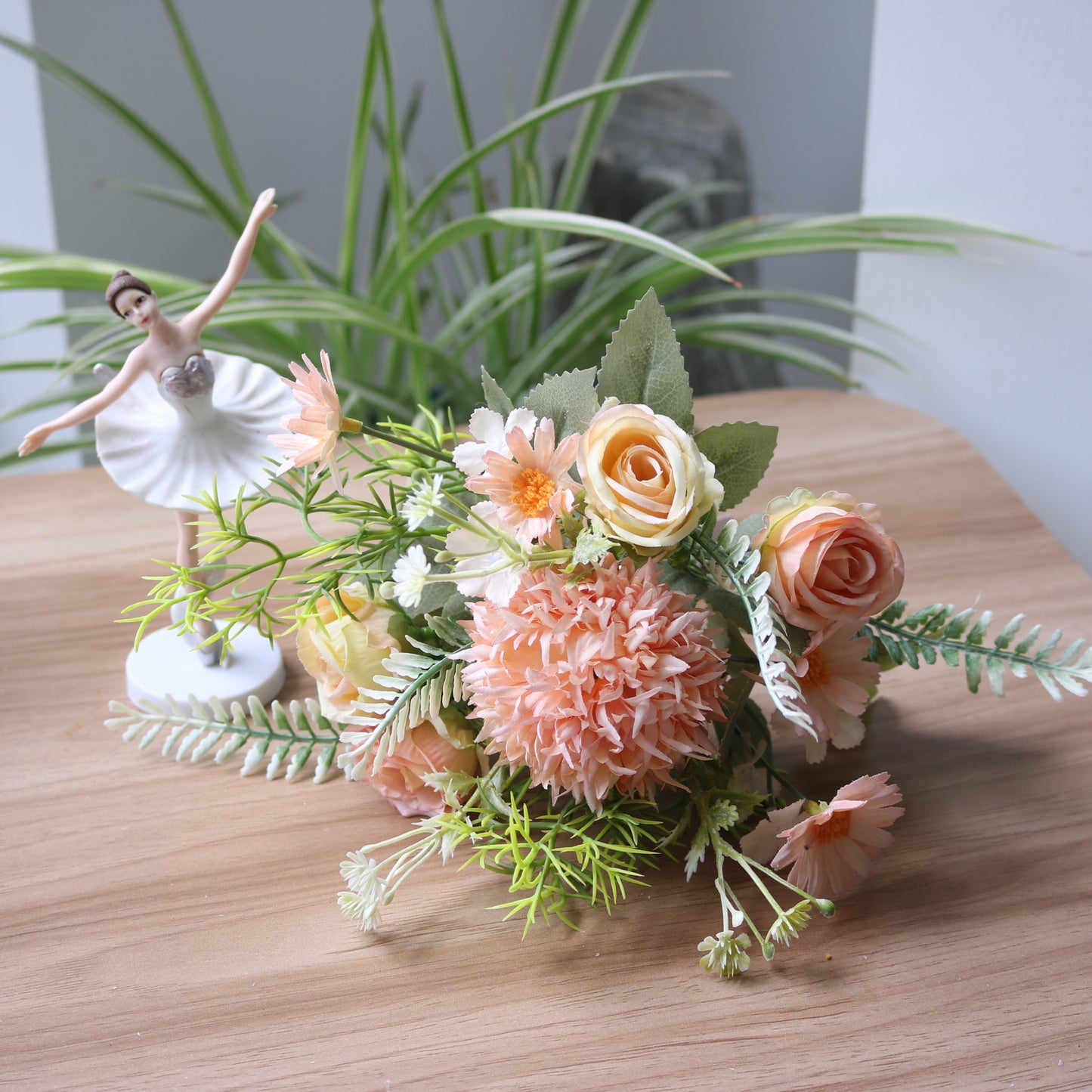 Charming Wildflower Headband with Scallion Ball Roses and Daisies - Perfect for Rustic Wedding Decor, Home Accents, & Photography Props