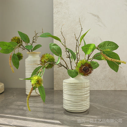 Realistic Faux Chestnut Indoor Home Decor with Berry Accents - Charming Rustic Artificial Flowers for Table Centerpieces and Photography Props