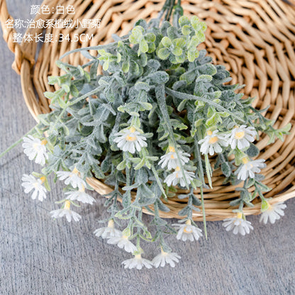 Charming Rustic Wildflower Arrangement - Lifelike Daisy & Grass Bouquet for Home Decor and Wedding Celebrations - GF15956B