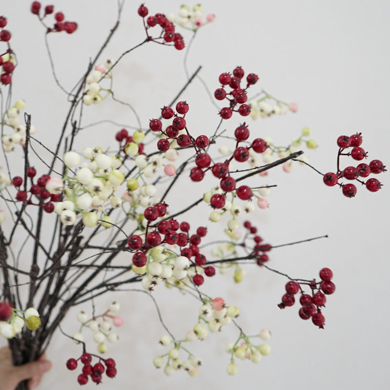 Vibrant Berry Branches - Faux Floral Art for Home Decor, Weddings, and Event Styling - Lifelike Vines and Berries to Enhance Your Interior Aesthetics