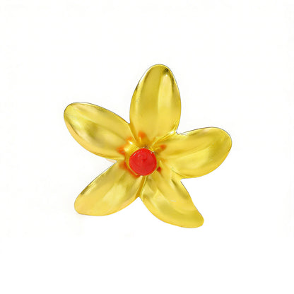 Chic and Fresh Exaggerated Floral Spray Paint Ring - Versatile Springtime Accessory for Women, Perfect for Commuting and Everyday Style