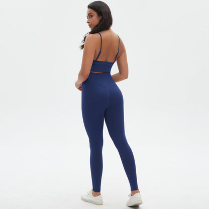 Seamless Solid Color Tank Top High Waisted Leggings Yoga Set for Running Fitness and Workout Comfortable 2 Piece Activewear Outfit