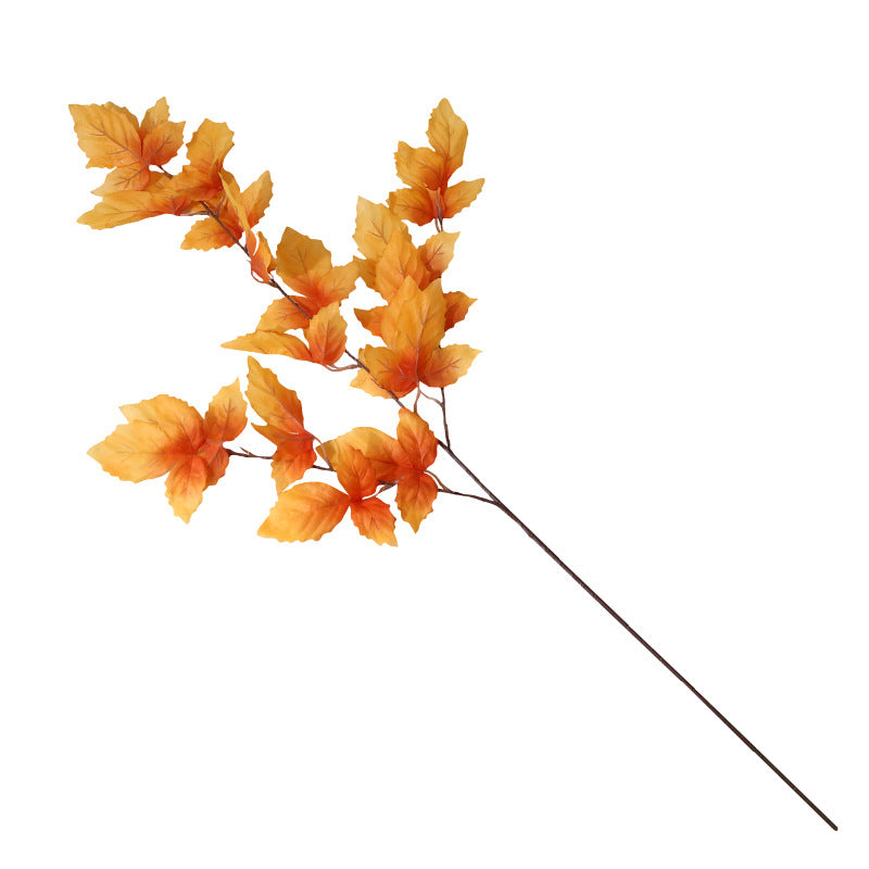 Realistic Faux Leaf Single Stem 3-Prong Wedding Decoration - Perfect for Ceiling & Aisle Decor, Lifelike Silk Plants for Elegant Events