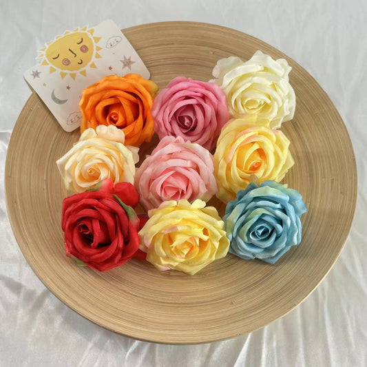 Realistic DIY Artificial Rose Flower Heads for Stunning Wedding Decorations - Perfect for Indoor Living Rooms and Photography Props