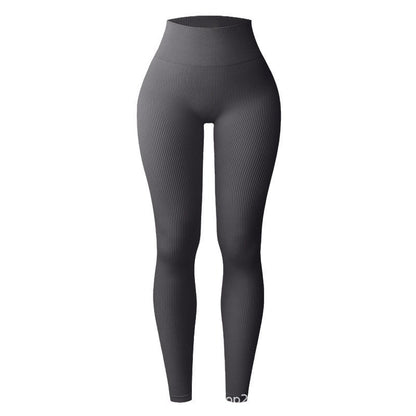 Seamless High Waisted Yoga Leggings for Women Enhancing Peach Butt Sculpting Fitness Pants with Ribbed Design for Comfort and Style