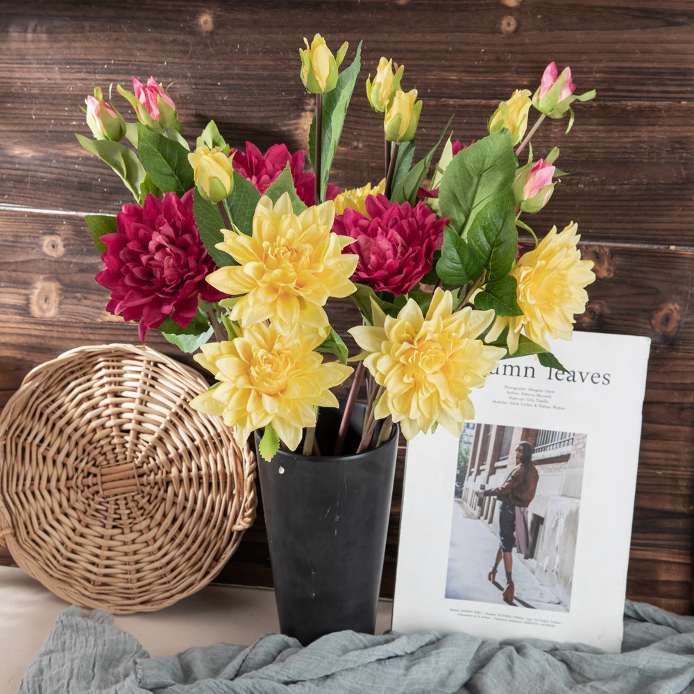 Realistic Single Stem Dahlia Artificial Flower - Perfect for Weddings, Home Decor, and Special Events | MW40356