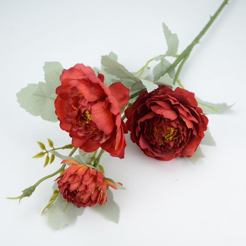 Stunning 3-Piece Artificial Peony Silk Flower Set - Perfect for Weddings, Hotel Decor, and Special Events!