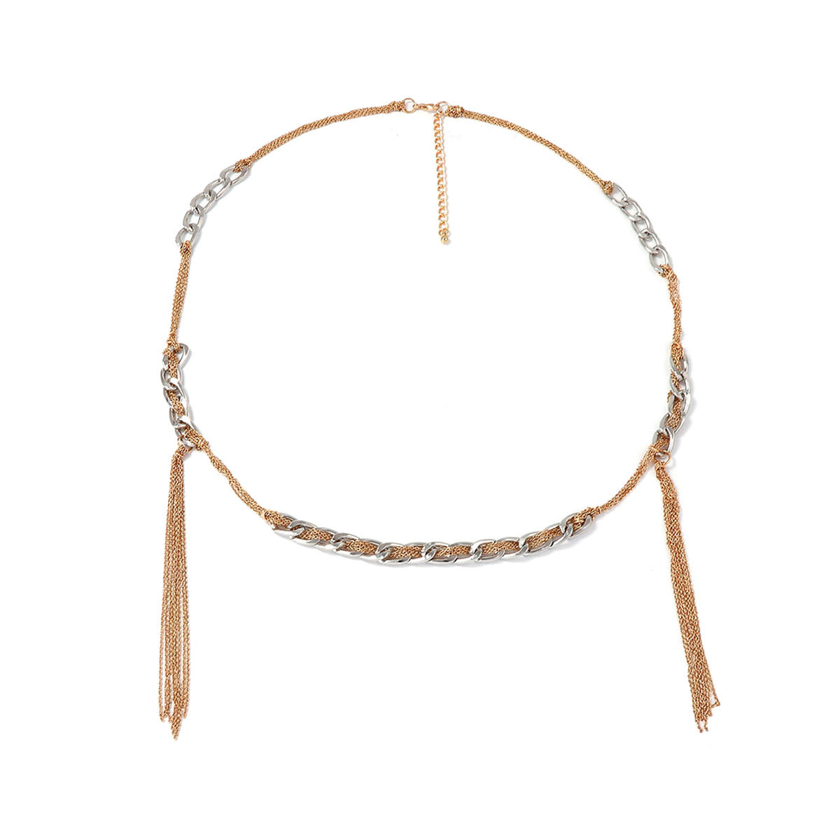 Chic Minimalist Layered Metal Chain Tassel Pendant Necklace - Trendy Casual Accessory for Effortless Style