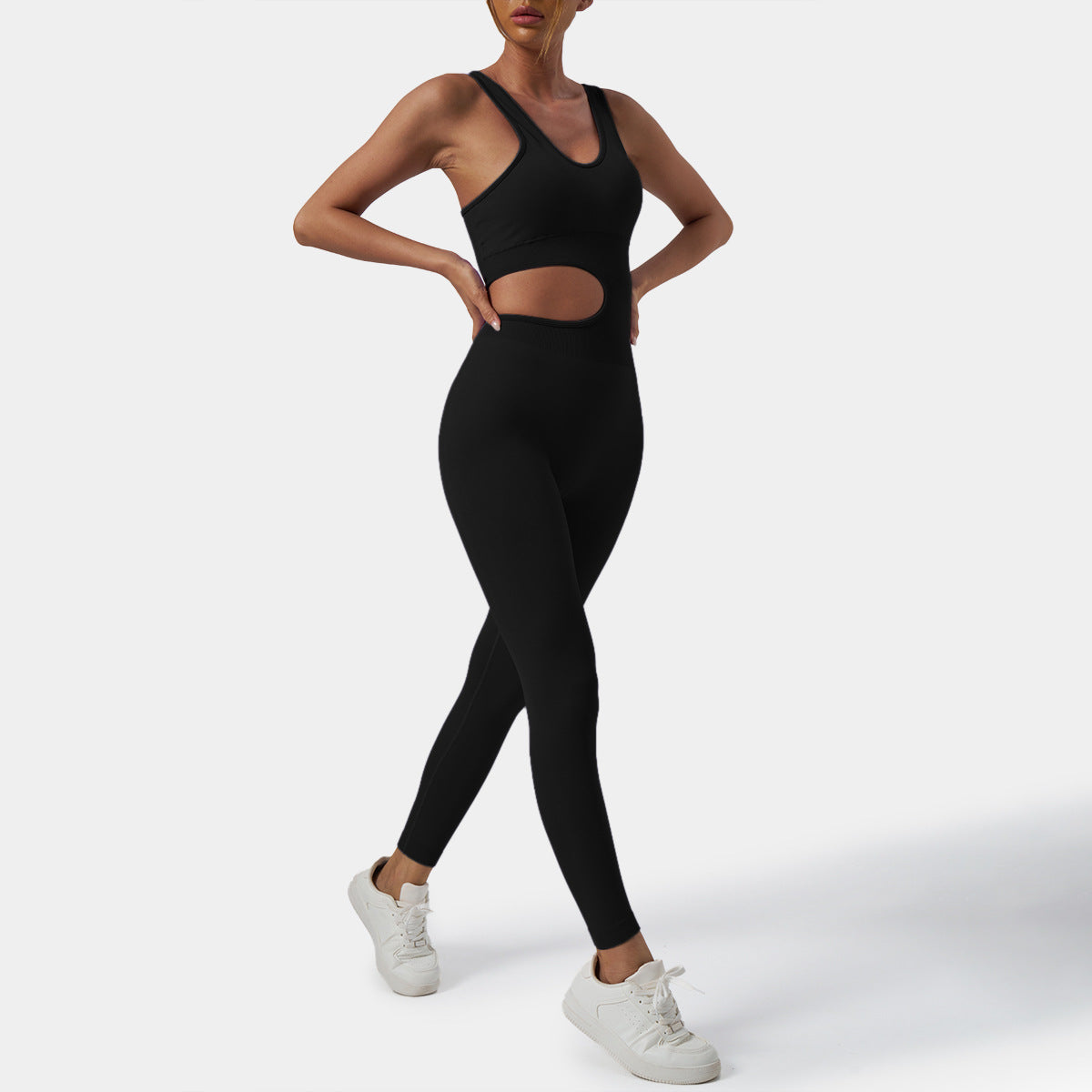 Hollowed Out Back Yoga Bodysuit for Women for Dance Fitness and Gym Workouts