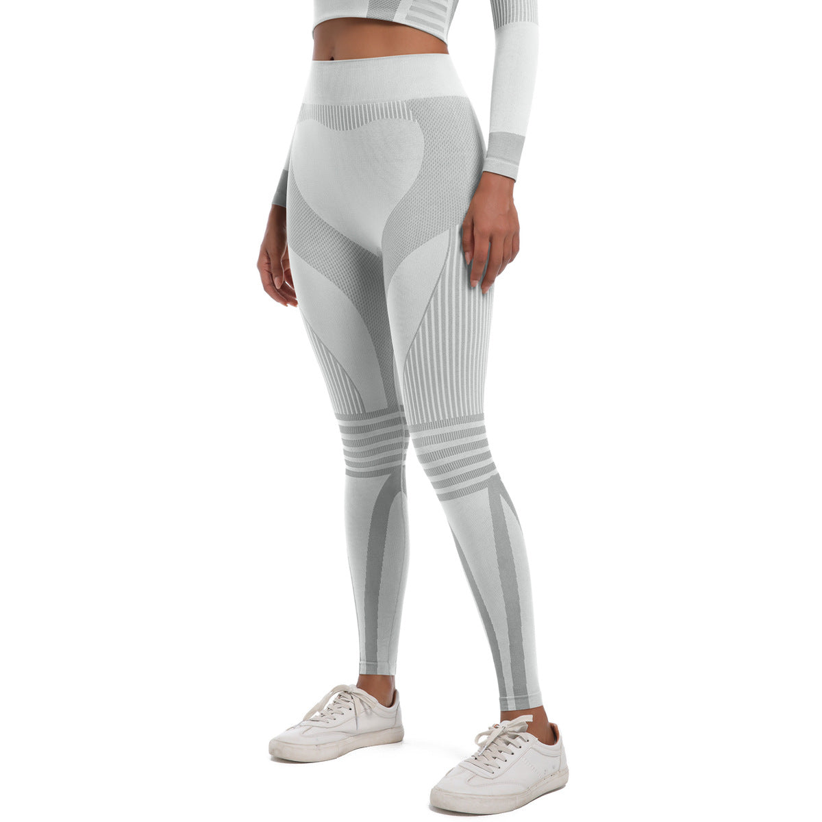 Seamless High Waisted Knit Leggings for Breathable and Stretchy Skiing Running Gym Workouts and Yoga