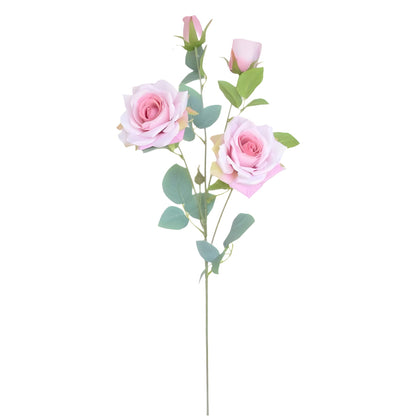 Elegant 4-Head Faux Orchid Rose and Diana Silk Flowers - Stunning Artificial Floral Decor for Weddings, Events, and Home D?cor