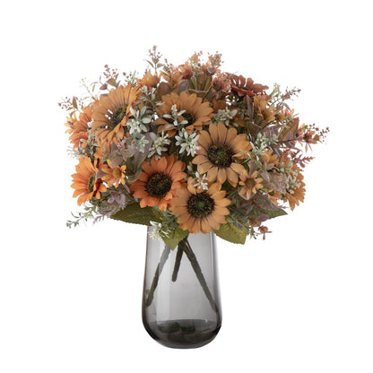 Vibrant Sunflower Bouquet with Faux Greenery - Perfect for Weddings and Fall Décor - CL06001