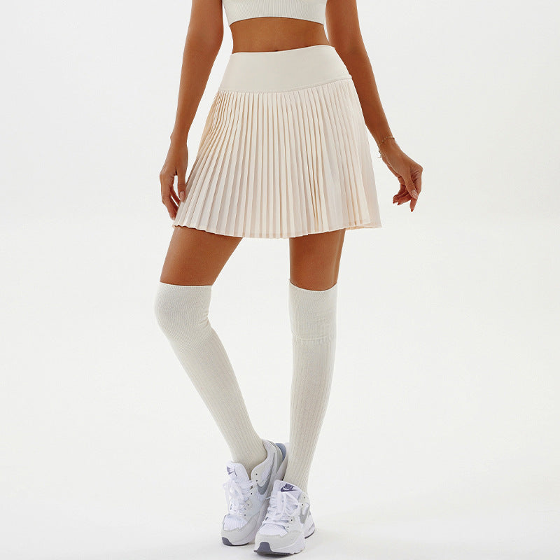 Flowy Pleated Yoga Skirt Short Workout Skirt for Sun Protection Ideal for Badminton Golf and Tennis