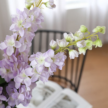 Stunning Nordic-Inspired Home Décor Wedding Photography Props: Realistic Faux Flowers Including Delicate Delphinium, Charming Violet, and Elegant Hyacinth