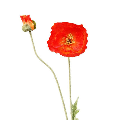 Vibrant Icelandic Poppy Single Stem Artificial Flower – Perfect for Weddings, Home Decor, and Floral Arrangements