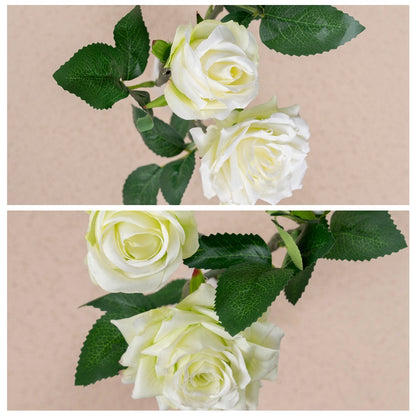 Stunning INS-Style Artificial Rose Flower Plant for Wedding Decorations – Lifelike Floral Potted Arrangement Perfect for Home Decor and Plant Walls – Model MW15190