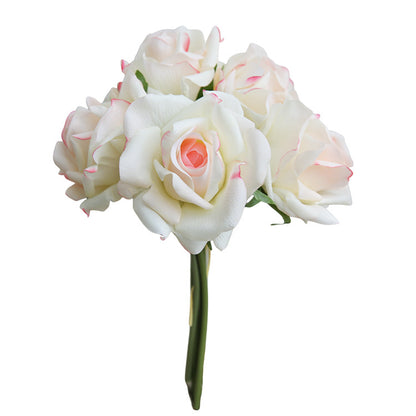 Realistic Touch Artificial Flowers with Moisture Retention - 5 Stems of Elegant Bouquet for Weddings, Home Decor, and Photography Props