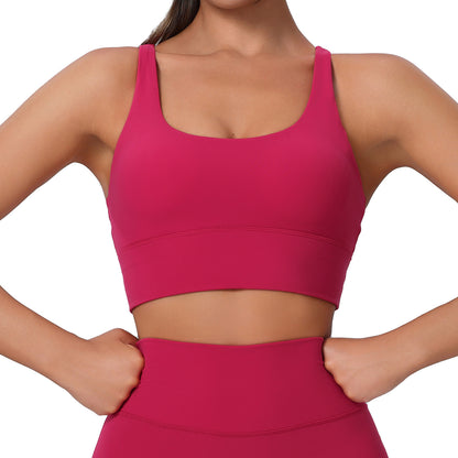 Plus Size Sports Bra with Back for Yoga and Running Shockproof Women's Activewear for Comfort and Support