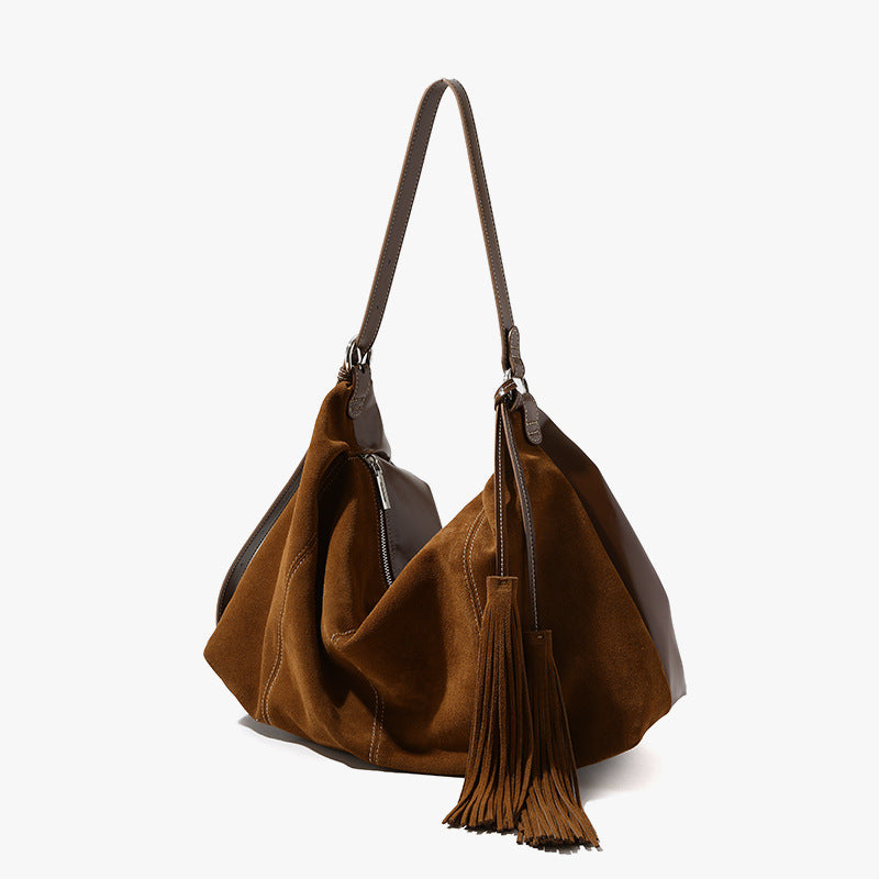 Luxurious Women's Bronze Tote Bag Chic High Gloss Vegan Leather Suede Finish for Fashion Forward Elegance