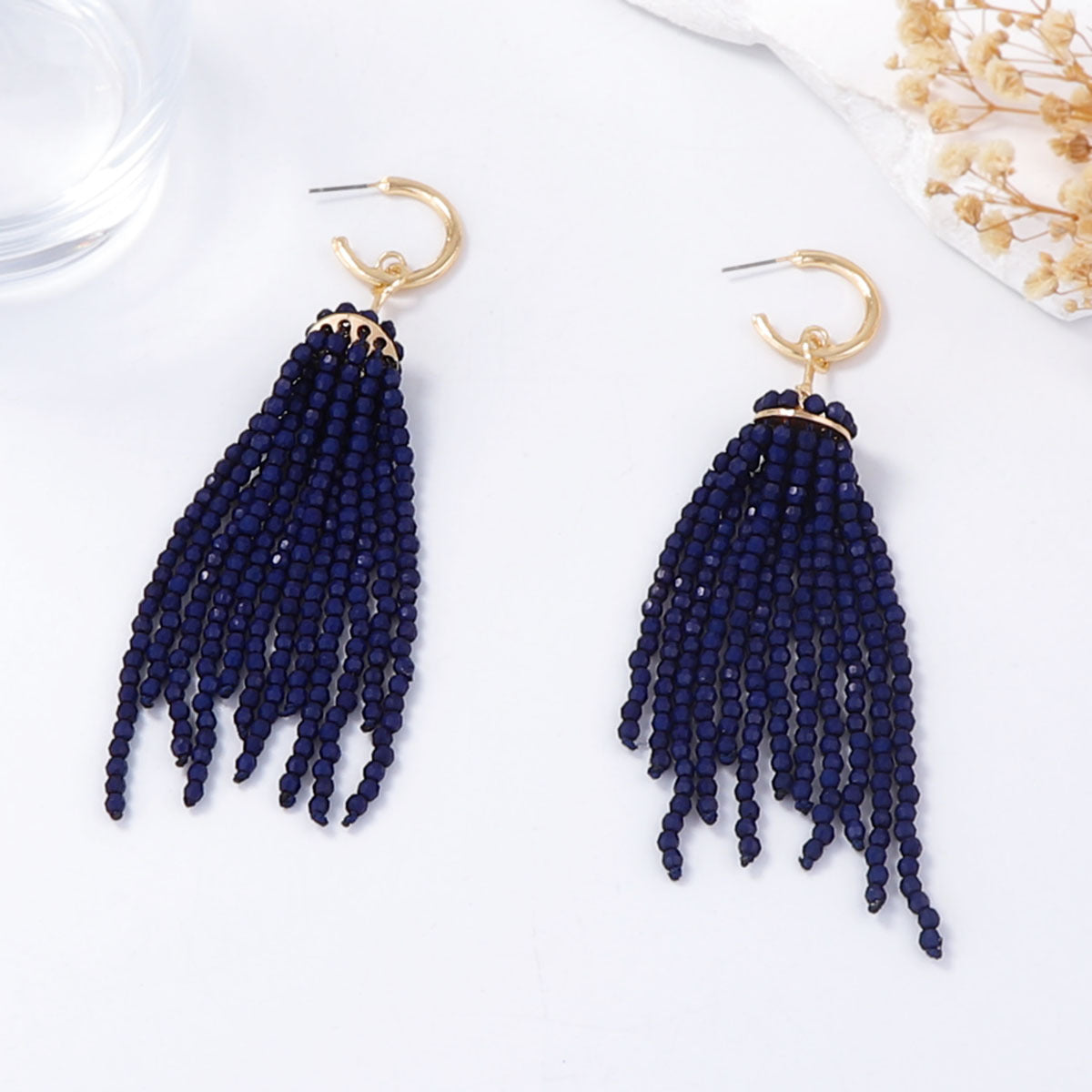 Elegant Vintage-Inspired Beaded Tassel Linear Earrings for Parties and Events – Exquisite, Versatile Jewelry for Women