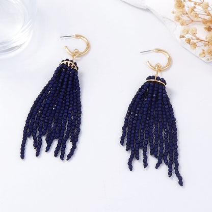 Elegant Vintage-Inspired Beaded Tassel Linear Earrings for Parties and Events – Exquisite, Versatile Jewelry for Women