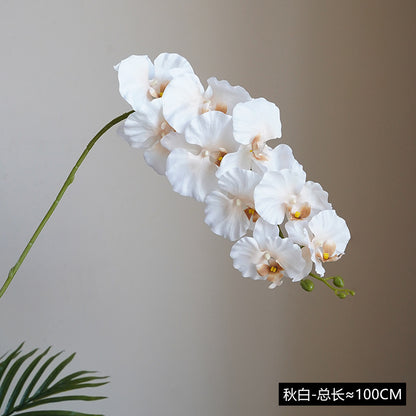 Luxury Silk 9-Head European Style Orchid Plant - Perfect Floral Arrangement for Weddings, Home Decor, and Photography Props