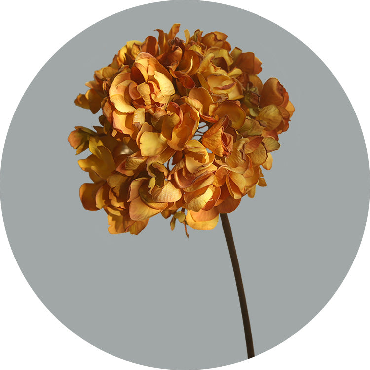 Single Stem Burnt Edge Dry Hydrangea Faux Flower - Perfect for Home Decor, Retail Displays, and Elegant Arrangements