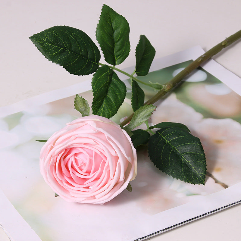 Realistic Touch Artificial Single Stem Rose - Lifelike Hydrating Rose for Weddings and Home Decor, Perfect as Bridal Bouquet and Decorative Faux Flower