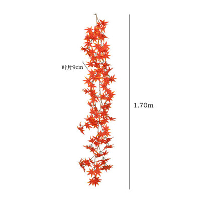 1.8m Maple Leaf Vine for Halloween Home Decoration – Lifelike Faux Floral Wall Hanging with Realistic Autumn Leaves