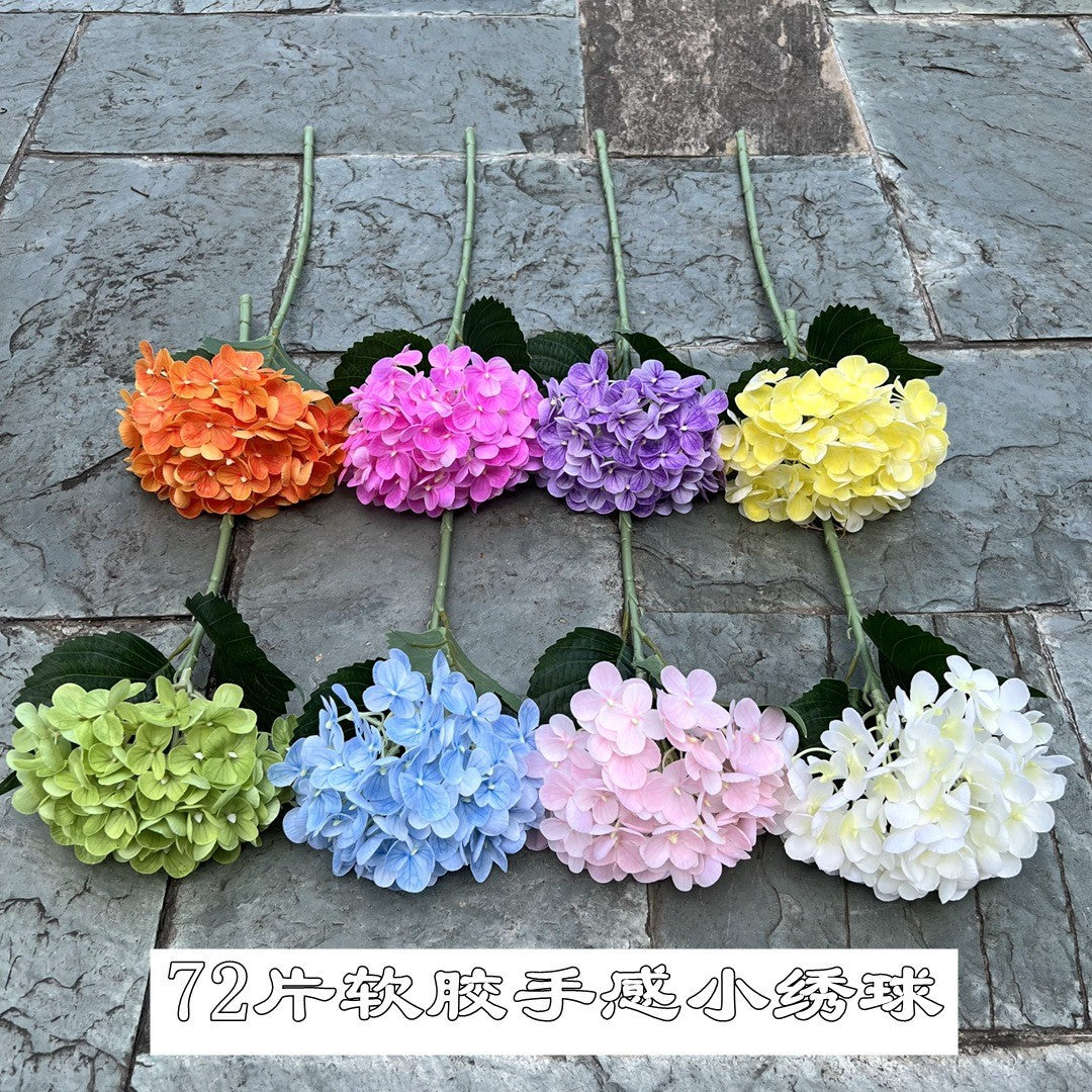 Touch Moisturizing Hydrangea - 72 Soft Rubber Hydrangea Blooms for Elegant Weddings and Stunning Home Decor