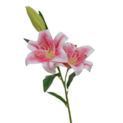 Stunning Single Stem 3-Headed Victorian Large Lily – Realistic Pixel Fabric 3D Printed Artificial Flower for Home Décor, Wedding Decor, and Event Styling