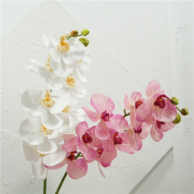 Realistic 9-Head Orchid Simulation Flowers - Perfect for Home Decor, Window Display, and Wedding Arrangements