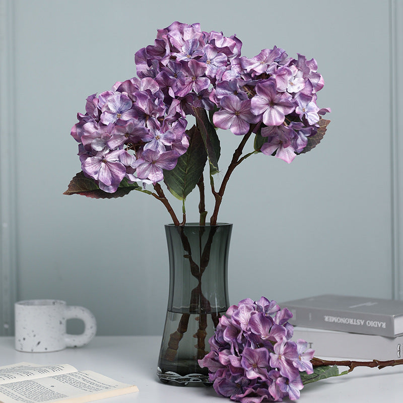 Realistic Single Stem Hydrangea Artificial Flower -  Quality Home and Hotel Decor for Weddings and Event Aisles, Stunning Faux Floral Arrangement