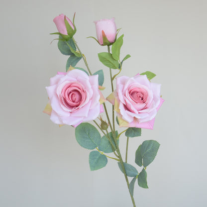 Elegant 4-Head Faux Orchid Rose and Diana Silk Flowers - Stunning Artificial Floral Decor for Weddings, Events, and Home D?cor