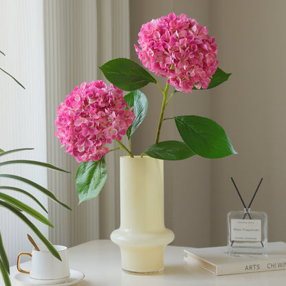 Single Stem Faux Silk Hydrangea - Elegant European Style Home Decor, Perfect for Photography Props and Floral Arrangements