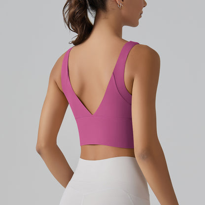 V Shaped Back Supportive Cloud Feel Sports Bra High Elasticity and Comfort for Running Gym Workouts and Yoga