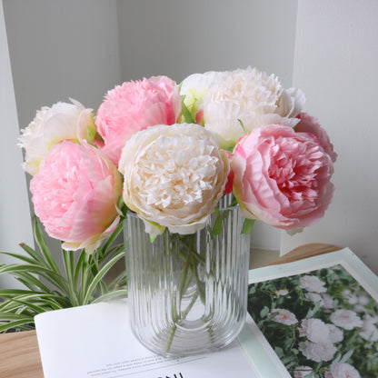 Realistic Silk Peony Artificial Flowers - Elegant Home Decor & Stunning Hair Accessories for All Occasions