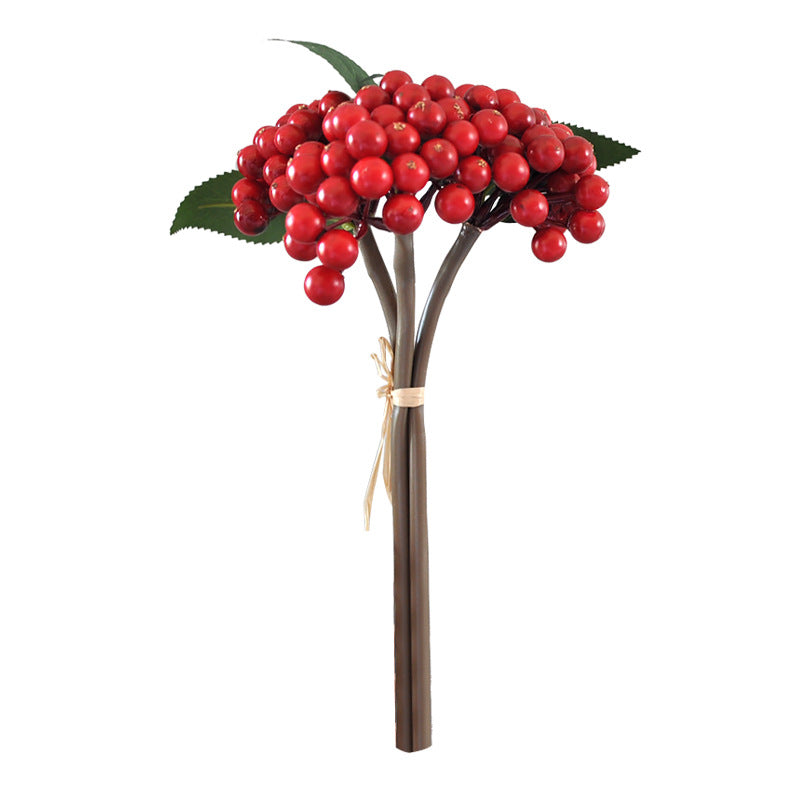 Realistic Artificial Berry Cluster for Wedding Decor, Home Accent, Photography Props, and Christmas Decorations – Perfect Faux Fruits for Festive Settings