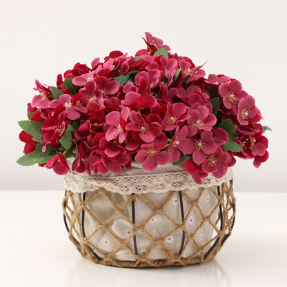 Realistic Simulated Begonia Flower Bouquet - 5-Branch Nordic-Style Decorative Fake Flowers for Home Living Room Soft Furnishings