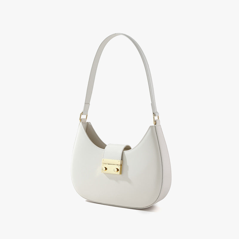 Chic Genuine Leather Women's Shoulder Bag for Fall and Winter High End Commuter Dumpling Bag Unique Handheld Design for Everyday Use