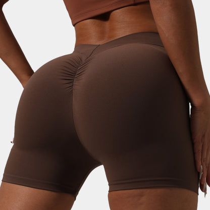 Women's Pleated Yoga Shorts for a Flawless Peach Butt for Running Fitness and Everyday Wear