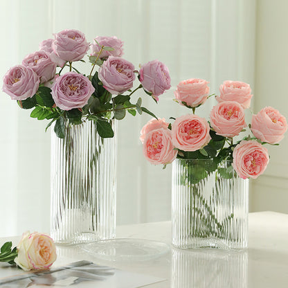 Luxurious Austin Rose Artificial Flower Arrangement – Experience Soft Touch, Moisture Retention, and Elegance for Your Dining Table and Living Room Décor