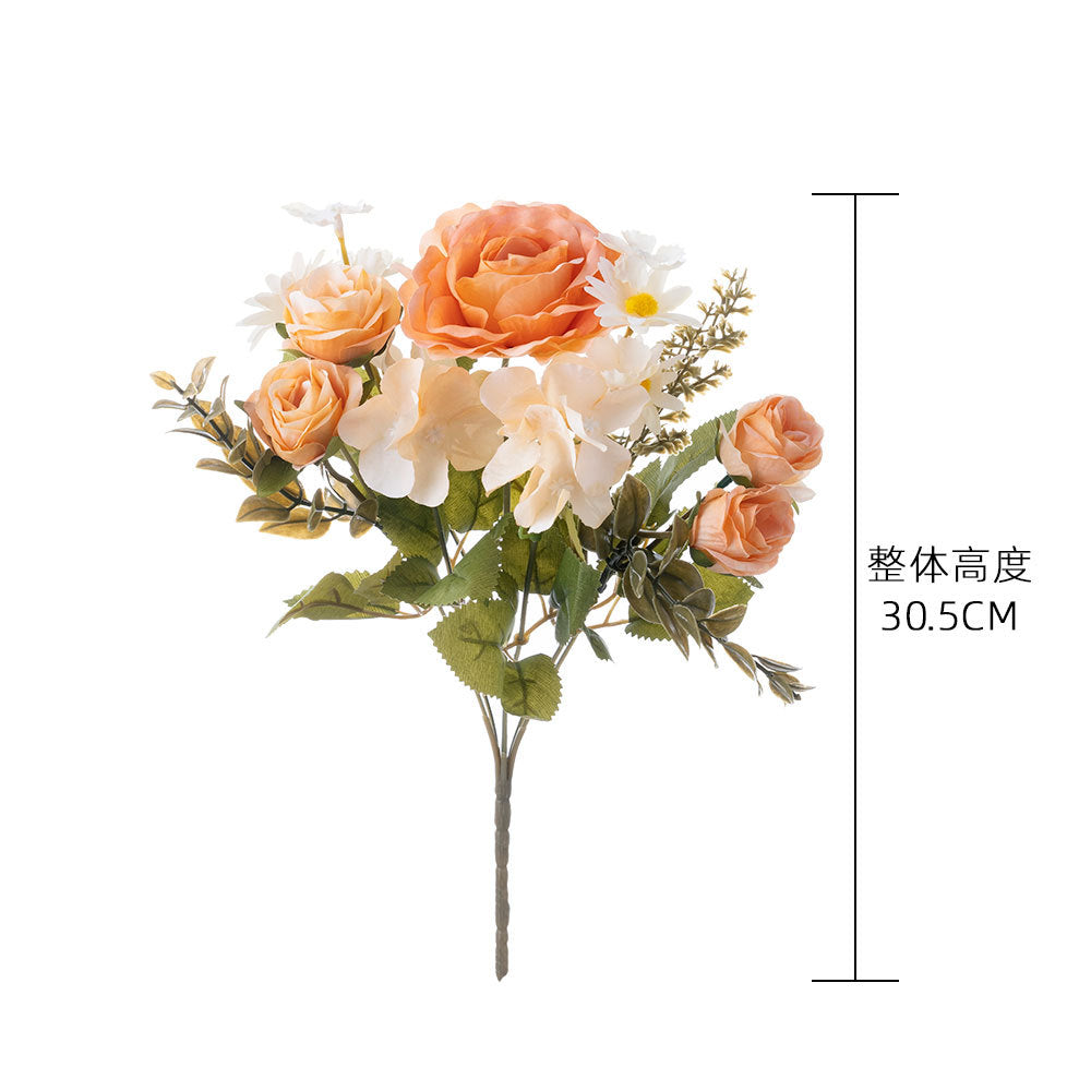 Realistic Green Plant Sea Lotus Autumn Rose Artificial Flowers – Perfect for Wedding Decorations, Home Décor, and All Occasions - Model MW55507