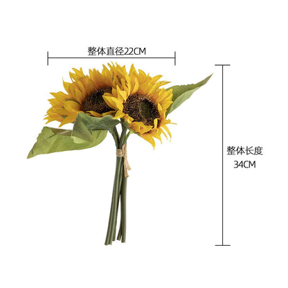 Beautiful Artificial Sunflower Bouquet for Wedding Decorations | Lifelike Greenery | Perfect for Ins Inspired Floral Arrangements | Model YC1038