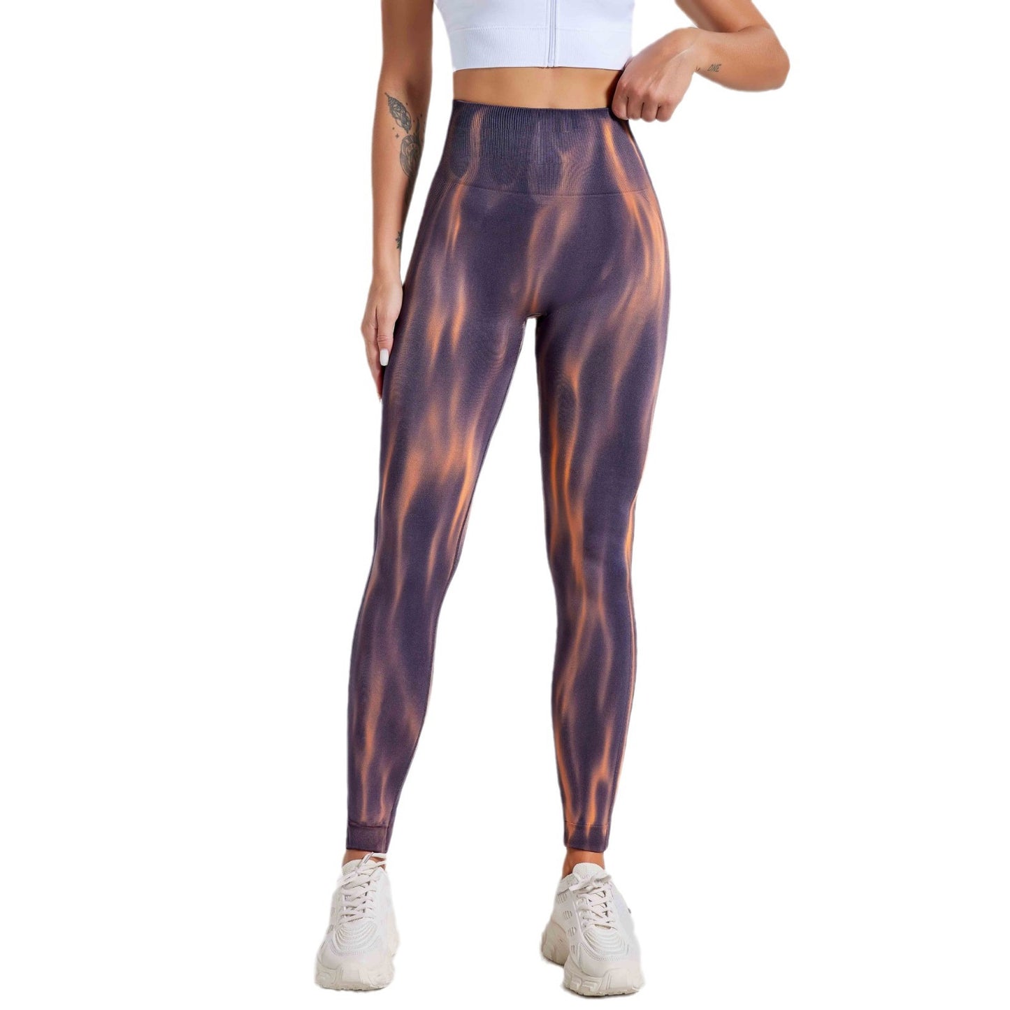 Seamless Tie Dye Aurora High Waisted Yoga Pants Squat Proof Ultralight and Moisture Wicking Workout Leggings for Outdoor Running and Fitness