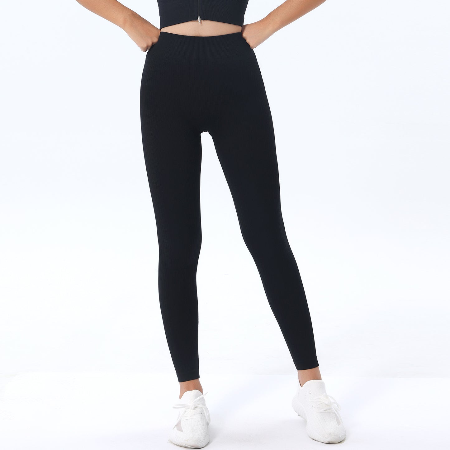 Women's Long Sleeve Nylon Yoga Set High Support Sports Bra and High Waisted Fitness Leggings for Comfort and Flexibility